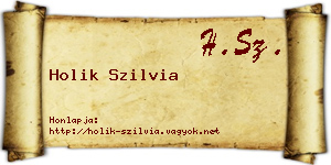 Holik Szilvia névjegykártya